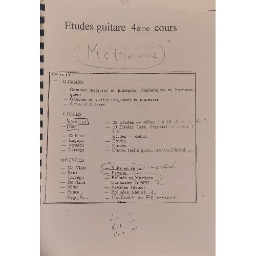 Book - Etudes Guitare 4eme Cours