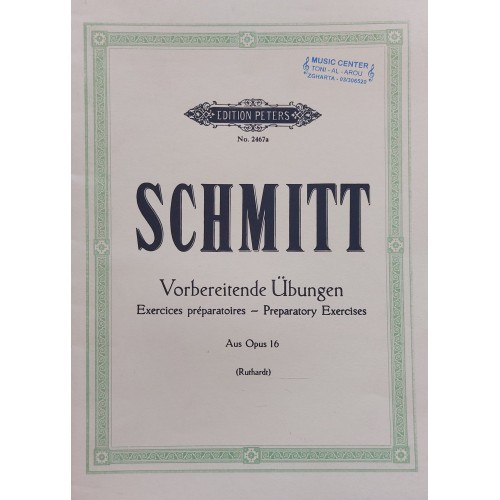 Book - Piano - Schmitt - Exercices preparatoire - Opus 16