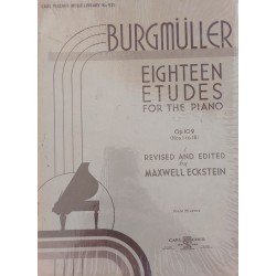 Book - Burgmuller eighteen etudes for the piano